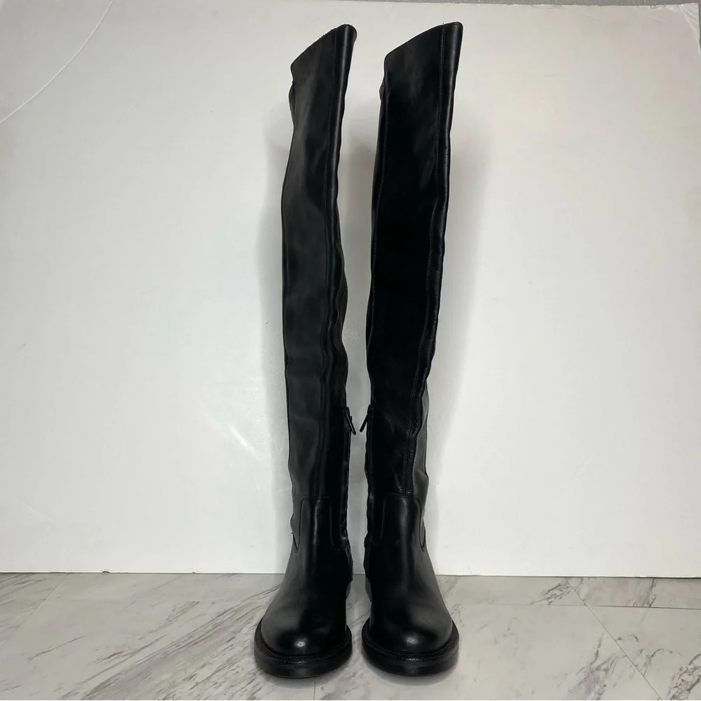 Sam Edelman Narisa Black Leather Over The Knee Boot 6 1/2 M